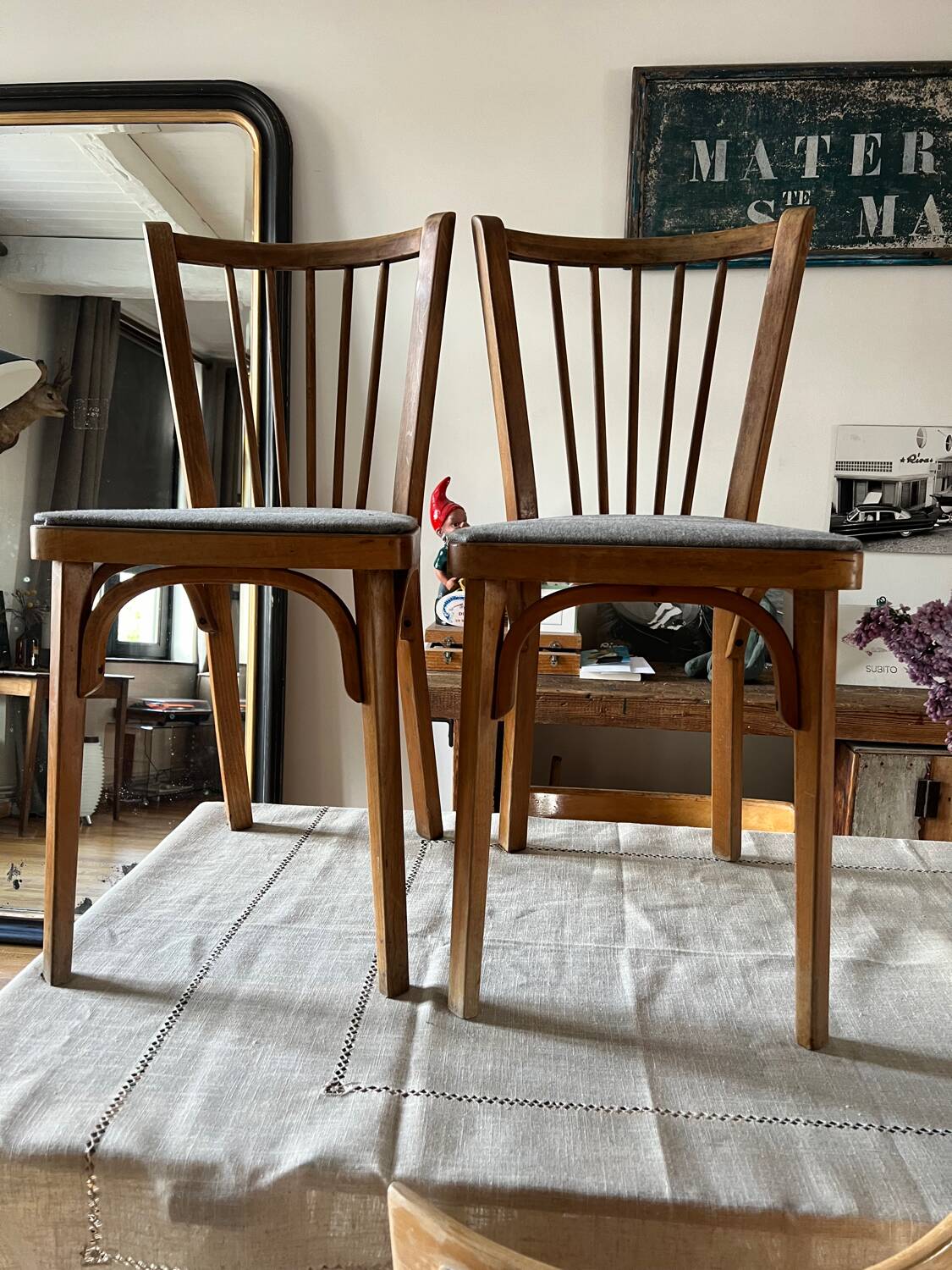 Pair of vintage Baumann bistro chairs