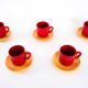 Ensemble de tasses en céramique, design italien, années 1980, fabriquées en Italie.