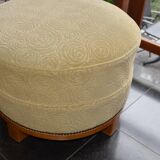 Paire de fauteuils et poufs art-déco