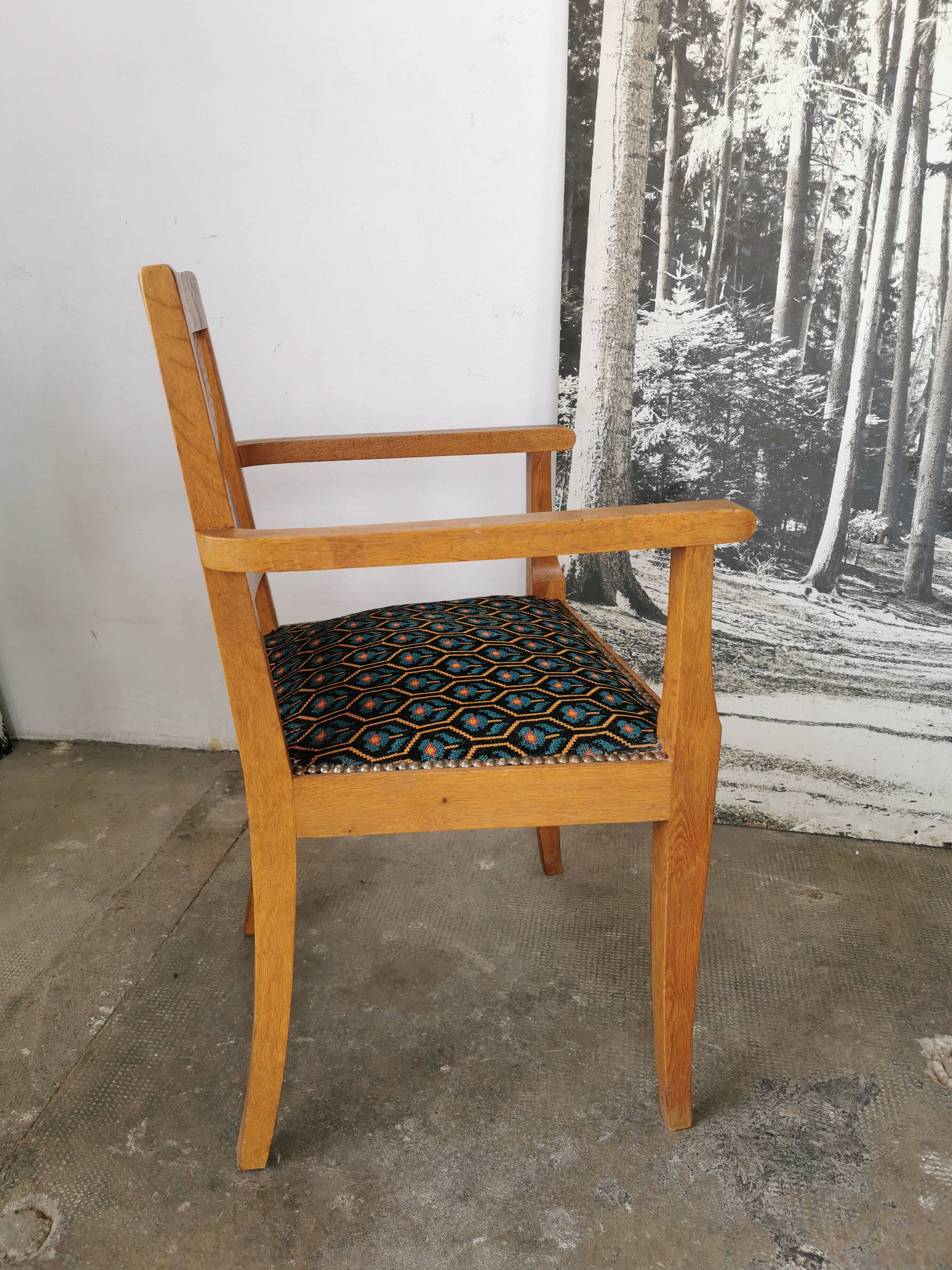 Art deco oak armchair 1940/1950