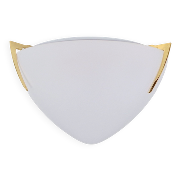 Plafonnier en laiton et verre blanc de style Régence, Milan, Espagne, années 1970.