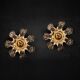 Pair of Italian wall sconces in Murano glass in the shape of a flower.