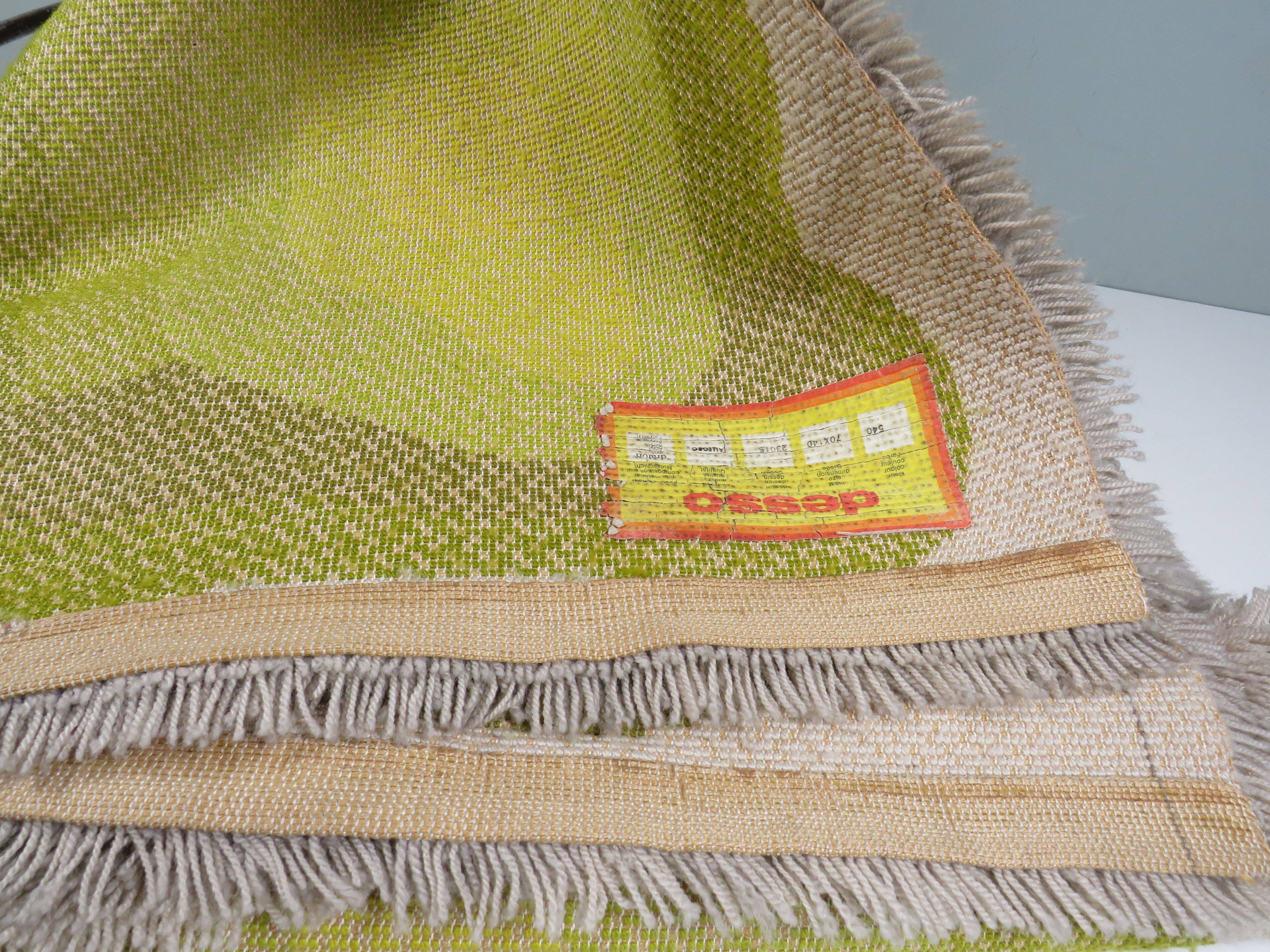 Pair of vintage Desso rugs from the 70s – moss green & beige