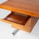 Bureau moderne du milieu du siècle en bois et chrome, Italie, années 1970