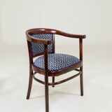 Pair of restored Art Deco style Thonet armchairs in jacquard.
