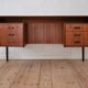 Mid-Century Danish Executive Teak Floating Desk, 1960s.