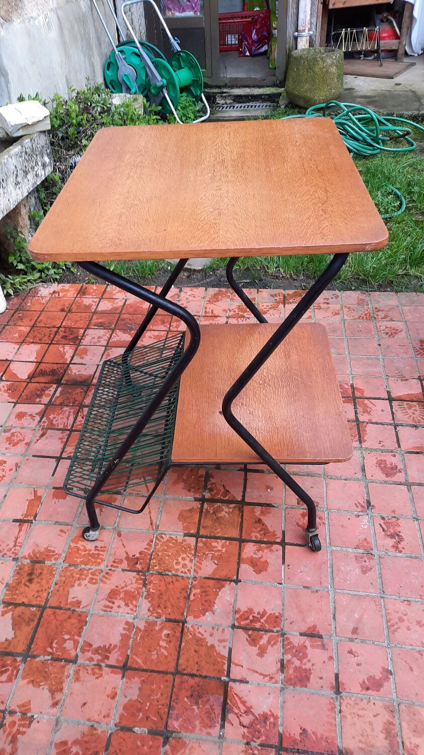 Trolley on wheels with vinyl door