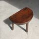 Stool in solid wood tripod seat half-moon