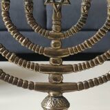 Large Menorah/Hebrew Chandelier with 8 branches. Star of David. Bronze.