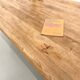XXL oval coffee table in solid oak, cylindrical base, 1950s.