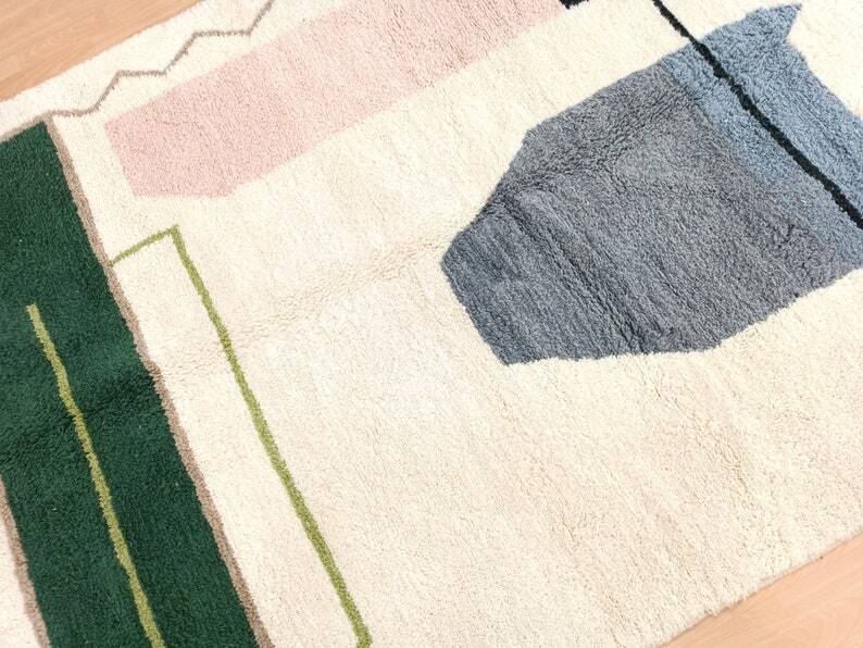 Traditional handmade Beni Ouarine rug 250cmx150cm