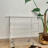 Table roulante design vintage en plexiglas – David Lange, Les Invisibles du