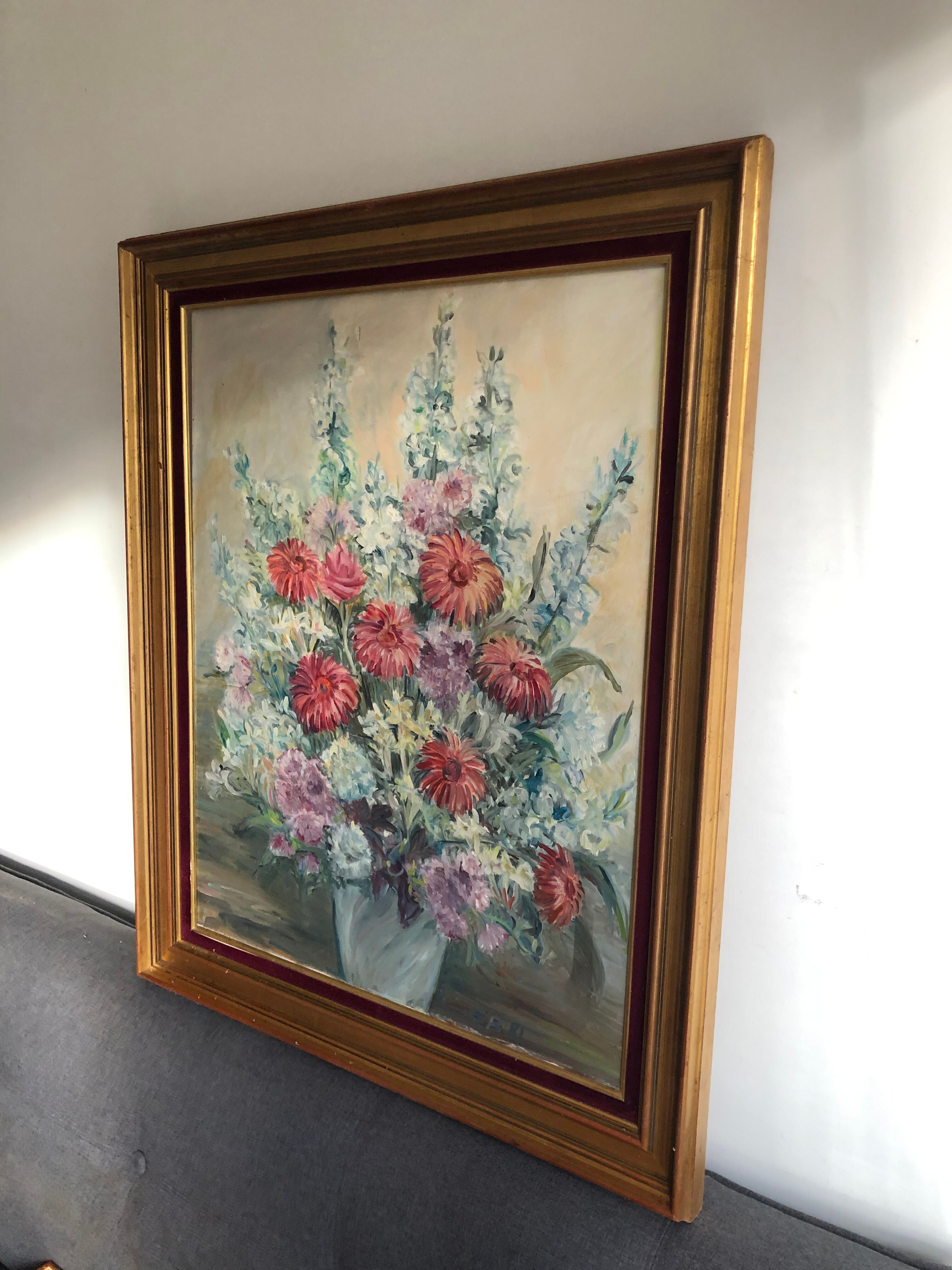 Oil on canvas, bouquet of flowers