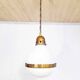 Opal glass and brass pendant light