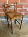 Antique turned wood high bar stool + vintage straw seat