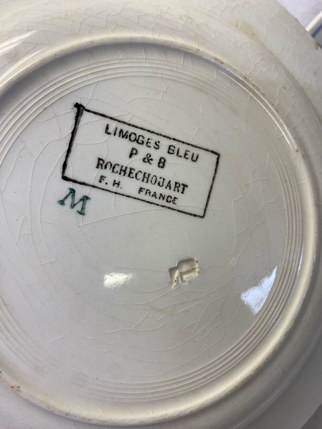 Set of 10 old plates PB Rochechouart Limoges