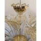 Opulent Gold and Clear Murano Glass Chandelier with Flowers and Leaves