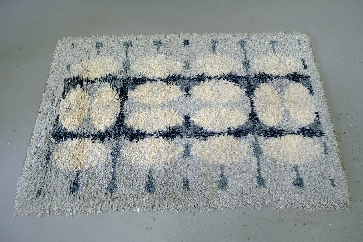 Tapis Rya scandinave fait à la main, années 1960, 152x105 cm