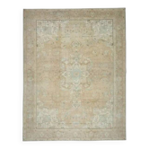 1970s Vintage Persian Handmade Wool Cotton Orange Area Rug 306X381