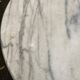 Oval bistro table in marble and petrol black steel, seats 4, 140cm