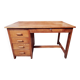 Bureau d'esprit maître d'école en bois massif à caisson - 1950