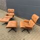 2 x Vitra Eames Lounge Chair XL + Ottoman, Cognac leather & Santos Rosewood