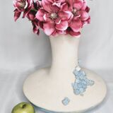 Design rocking vase in glazed ceramic with crystal decoration, 34 cm