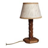 Brutalist carved wooden lamp 1950