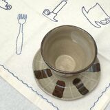 Tasse et soucoupe en grès
