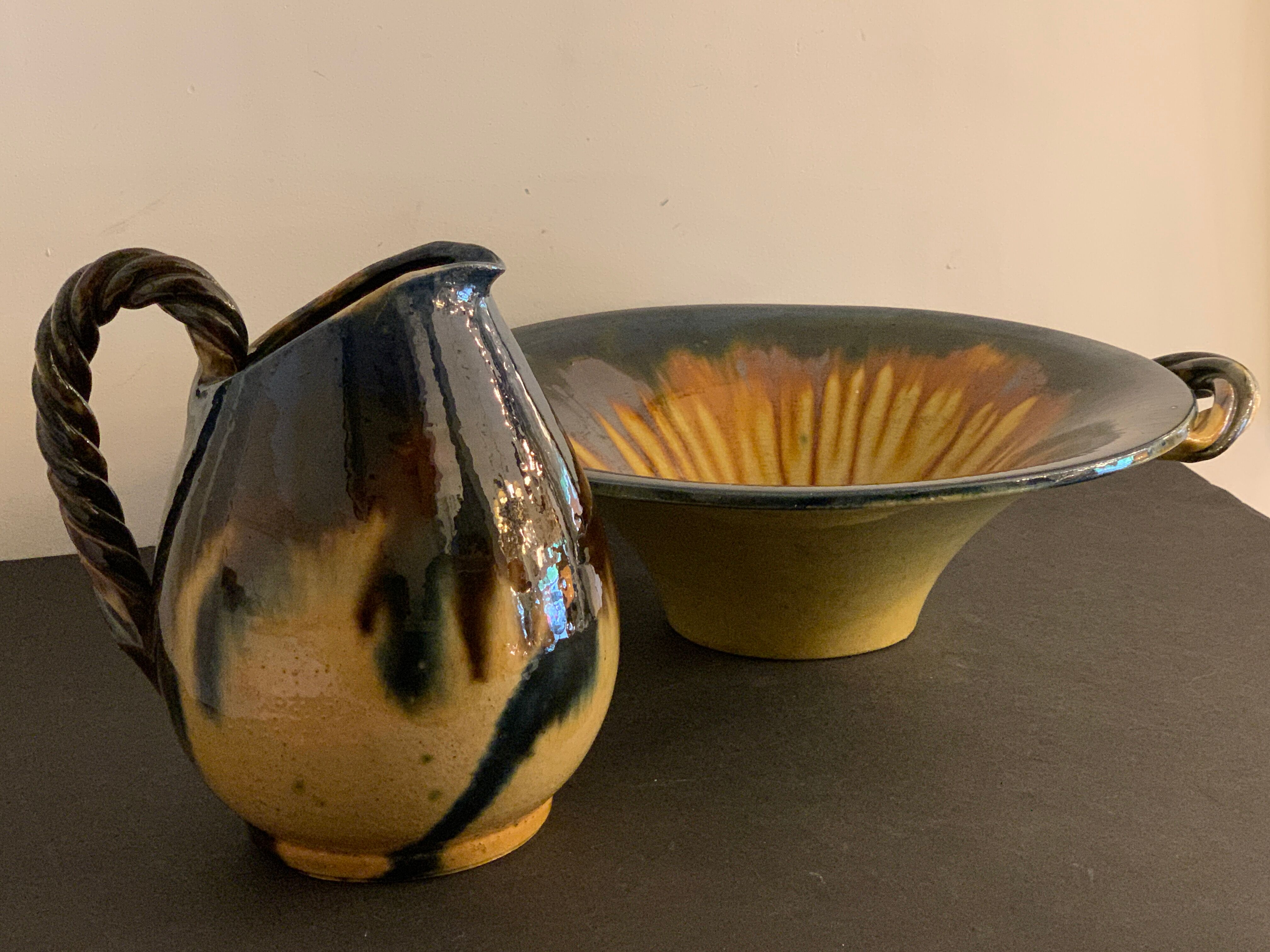 Ceramic pitcher, FPP Vallauris, 1960