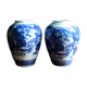 Pair of blue and white chinese vases