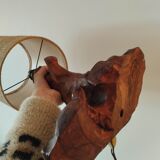 Lampe pied en bois