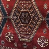 Wall rug with oriental patterns.