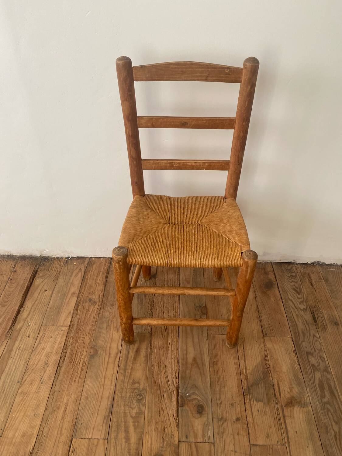 Lot de 6 chaises en orne et paille