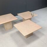 Vintage marble nesting tables or side tables, 1970s