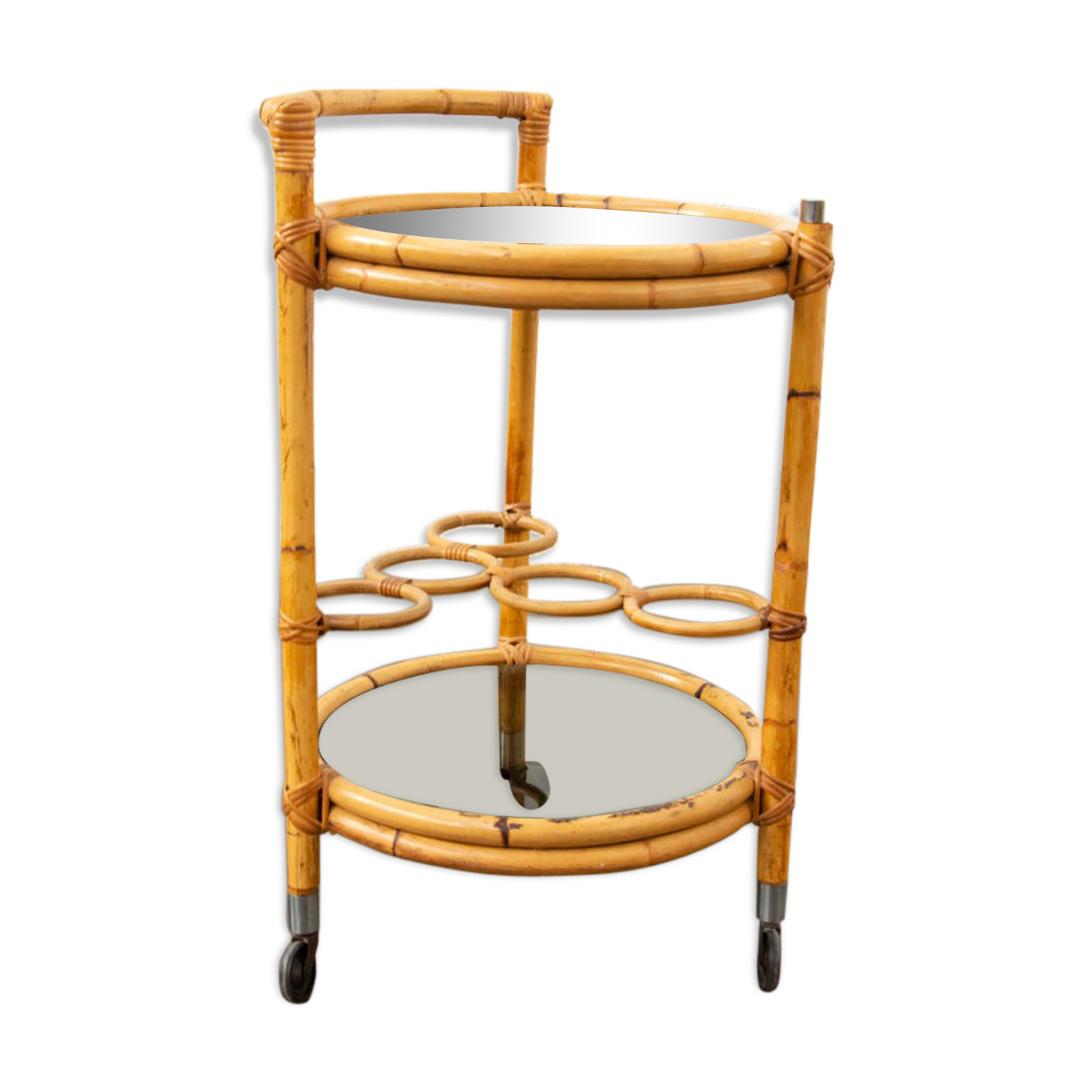 Rattan service cart