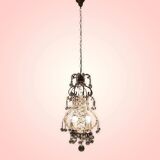 Vintage italian light pendant with murano glass drops