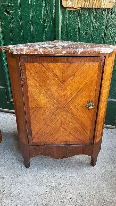 Pair of corner cabinets louis xvi corner furniture from the 18th century with a top ma