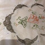 Hand embroidered coat ofkin and old guipure lace