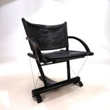Weishäupl Werkstätten String leather lounge chair, 1980