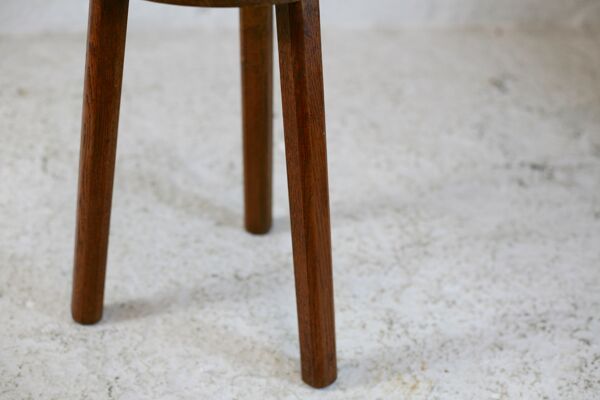 Tabouret tripode bois france, circa 1950