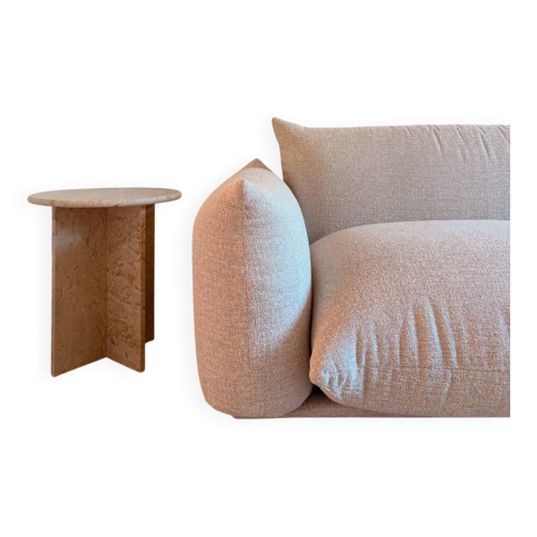 table de chevet table d’appoint travertin marbre bout de canapé