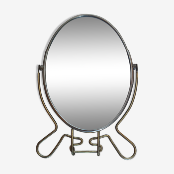 Miroir ovale vintage sur pied suspendu