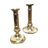 Pair of brass candle holders
