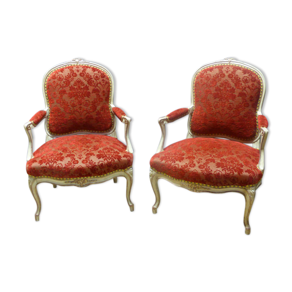 Paire de fauteuils style Louis XV XIX