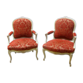 Paire de fauteuils style Louis XV XIX