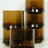 Set of 6 Guzzini glasses in smoked plexiglass 1970