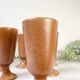 6 Vintage Mazagrans in speckled stoneware Sarreguemines France from the 1950s