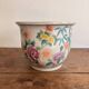 Cache pot jardinière decor pheasant China republic Famille Rose bamboo