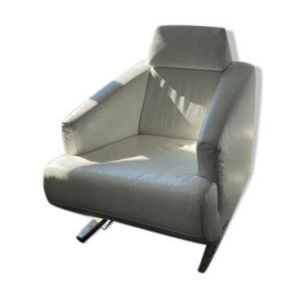 White leather armchair